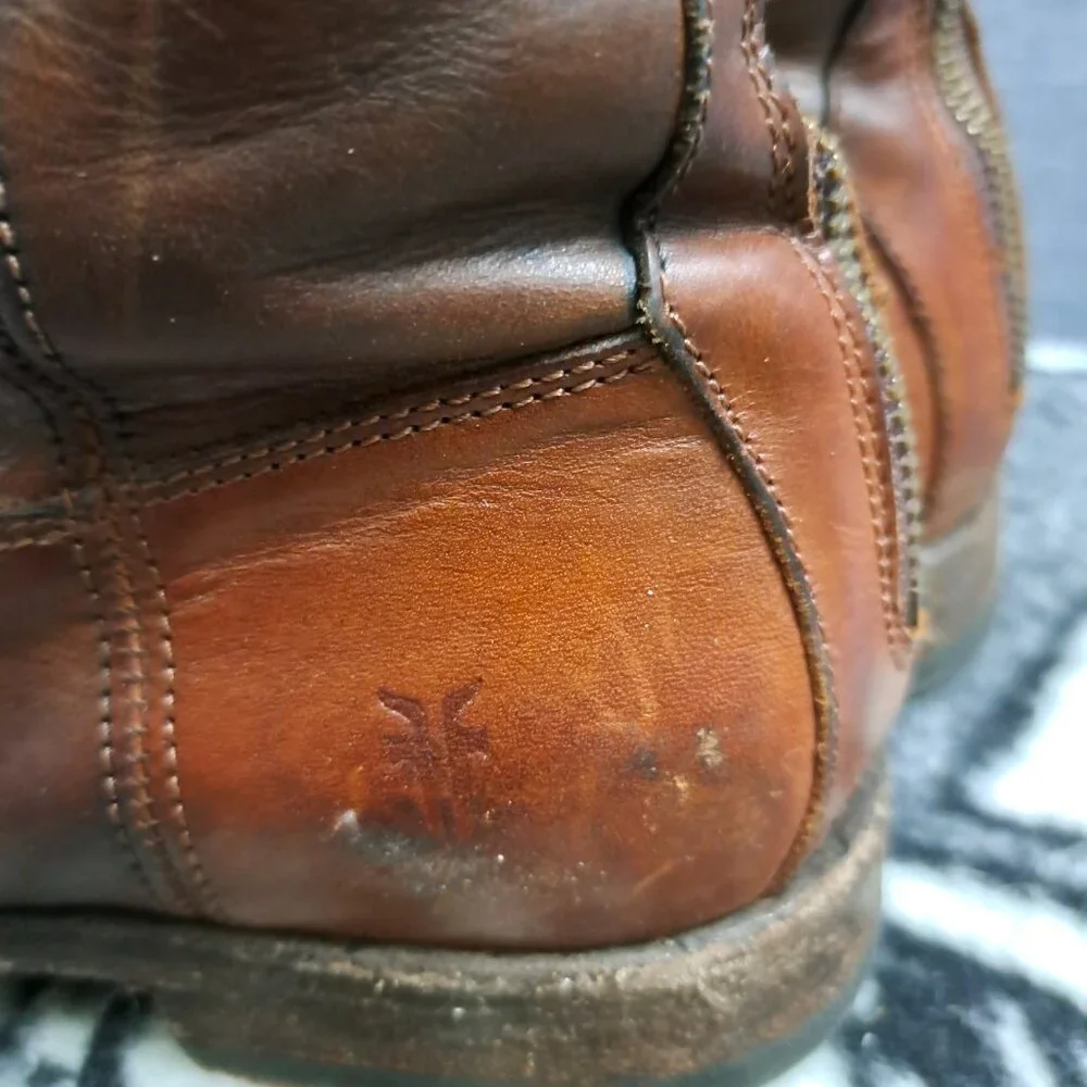 %Size 8 Frye Men's Jacob Back Zip Boots Men D15